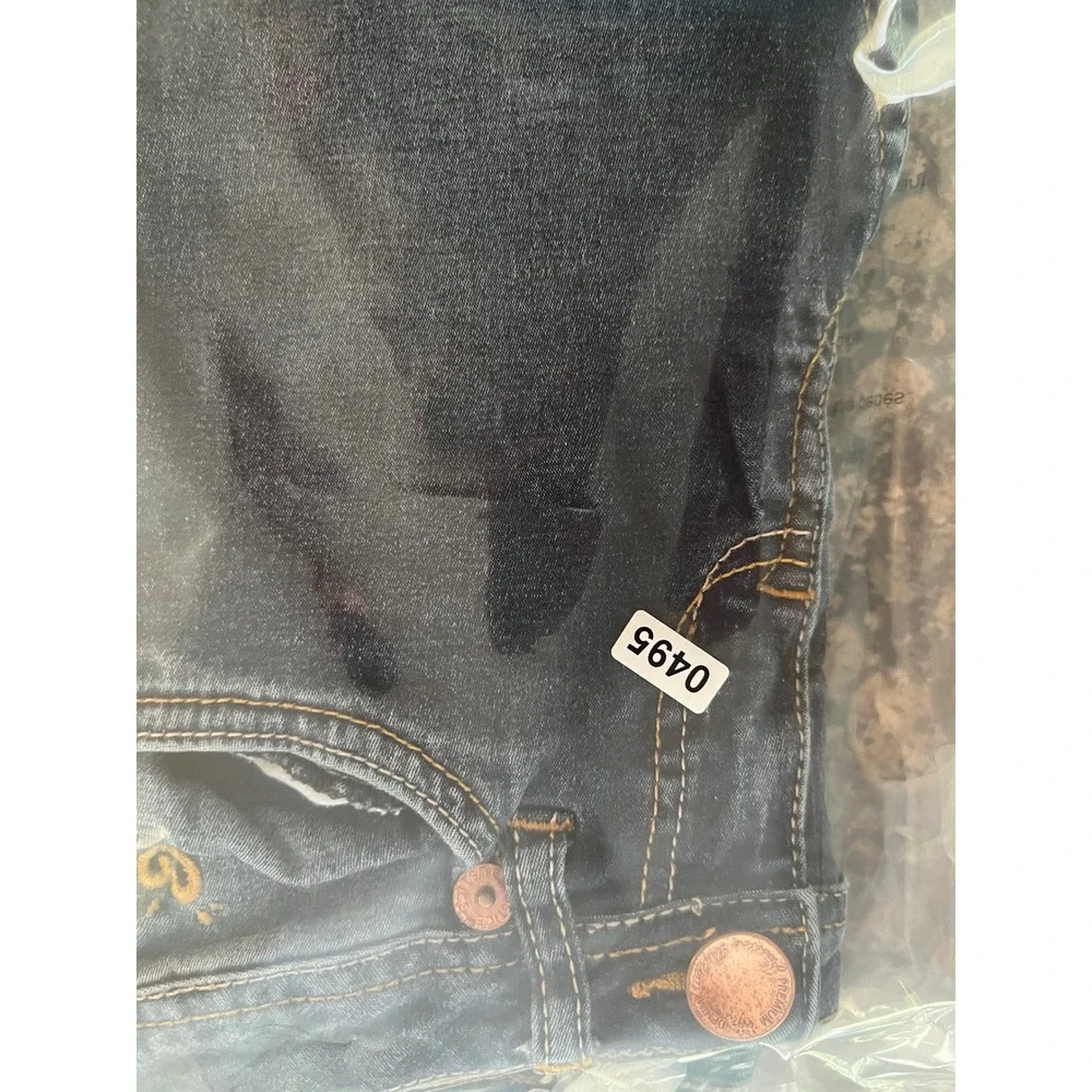 Justice Girls Simply Low Skinny Jeans Dark Wash Denim Rose Gold Hardware Size 7S